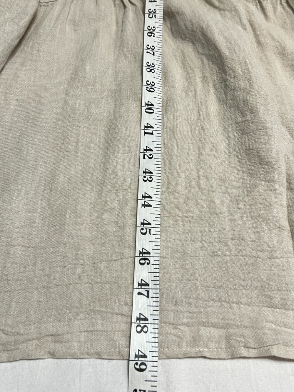 I Love Linen Italy 100% Linen Tiered Sleeveless Dress Beige Boho Size L Summer - Picture 7 of 7
